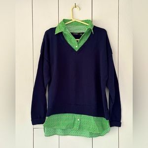 Lauren Ralph Lauren V-neck Sweater Shirt Combo One Piece Size XL
